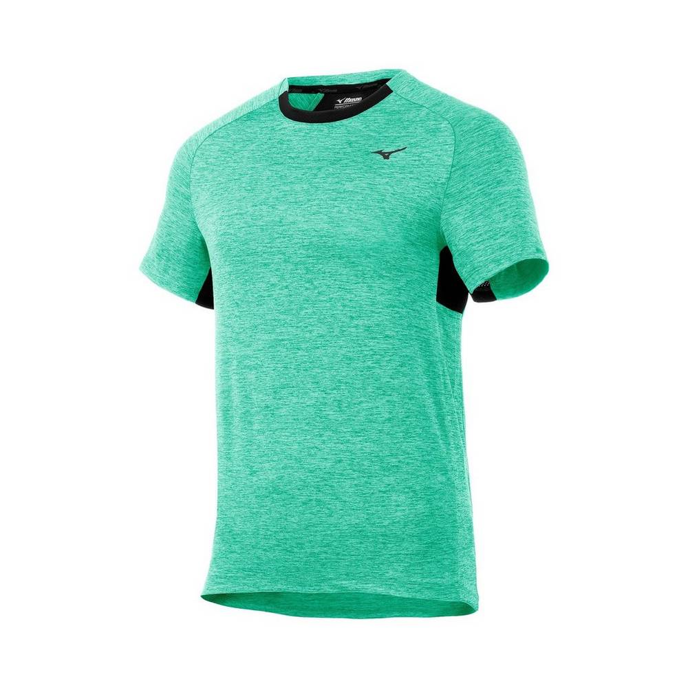 Maglietta Mizuno Alpha Short Sleeve Uomo - Verdi/Nere - 56310-AKFH